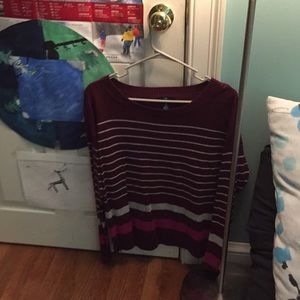 Maroon striped sweater